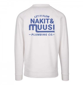 Nakit & Muusi – Let It Flow Crewneck Sweatshirt White 