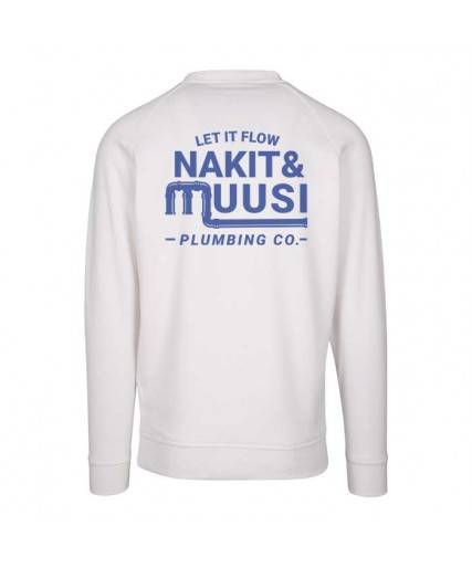 Nakit & Muusi – Let It Flow Crewneck Sweatshirt White 