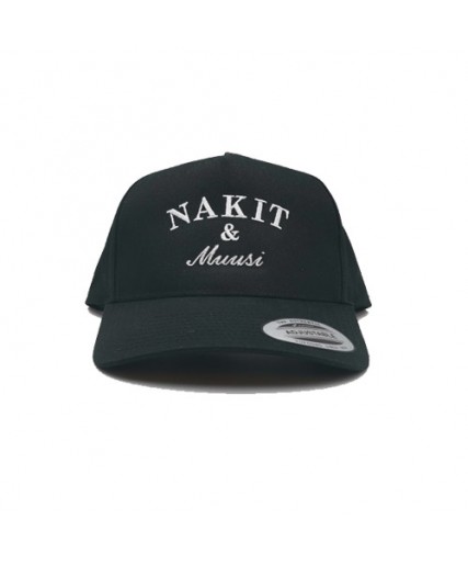 Nakit & Muusi Curved 5-Panel Snapback Hat Black