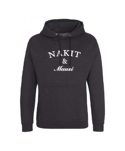Nakit & Muusi Original Logo Mens Loosefit Hoodie Smoke Black