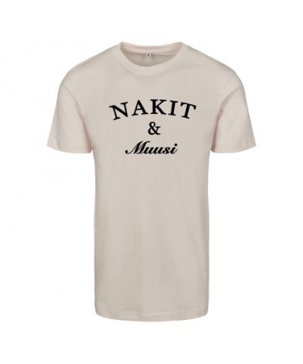 Nakit & Muusi Original Logo Mens Fitted Premium T-shirt Marshmallow