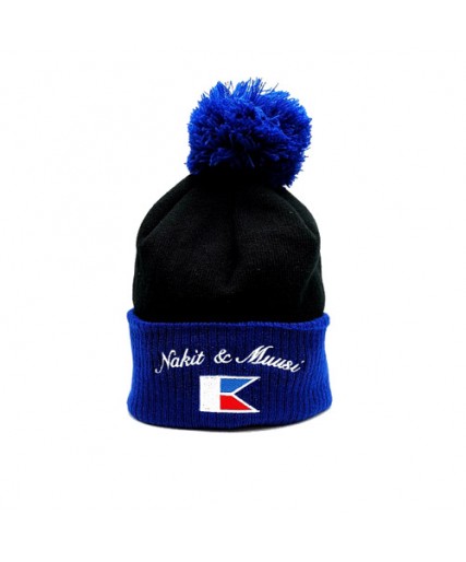 Nakit & Muusi Meritime Pomp Beanie Hat Royal/Black