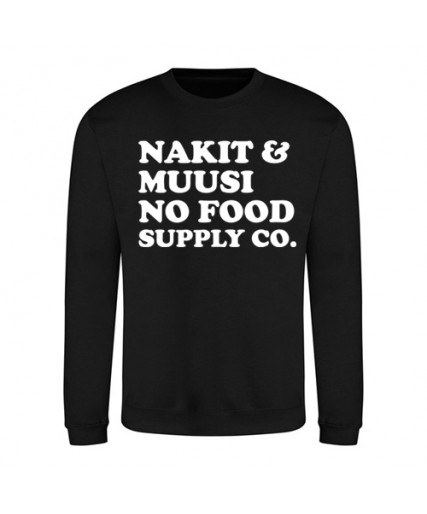 Nakit & Muusi No Food Supply Co. Mens Crewneck Black