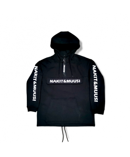 Nakit & Muusi Double Pocket Pull Over Hoody Black