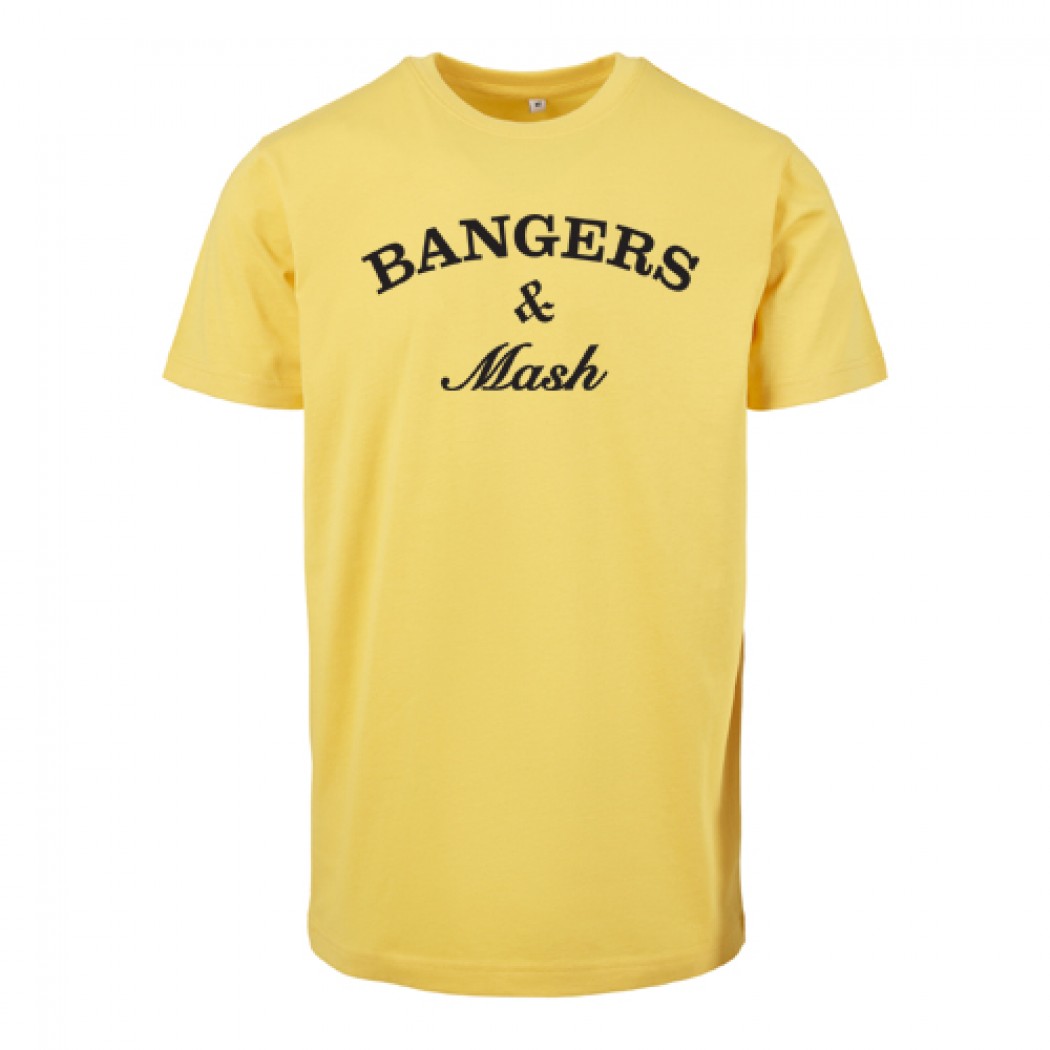 Bangers & Mash Mens Fitted T-Shirt Yellow