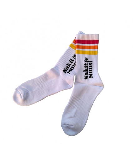 Nakit & Muusi Tricolor Sunset Socks White
