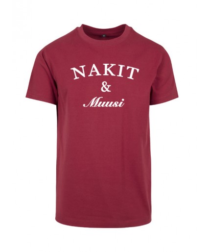 Nakit & Muusi Mens Fitted Premium T-shirt Burgundy