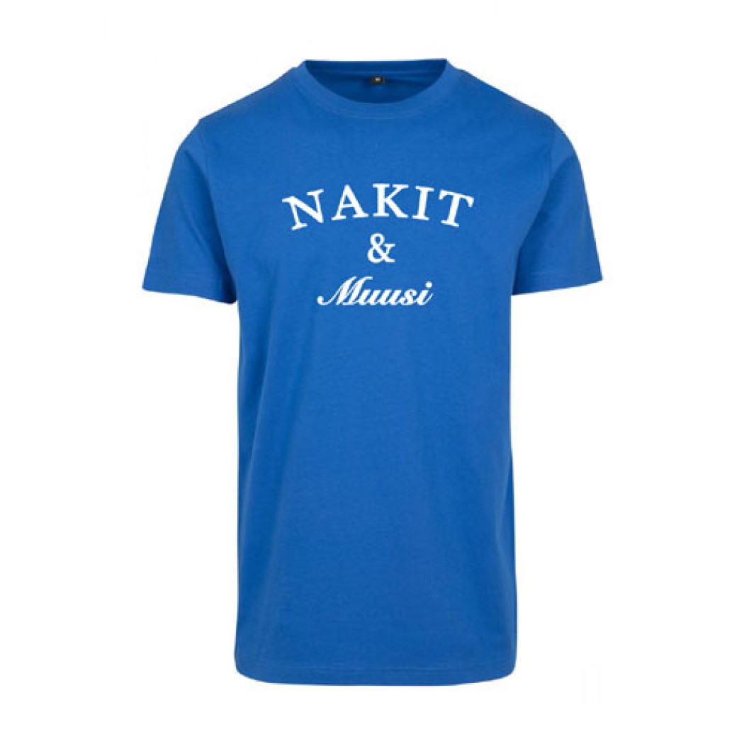 Nakit & Muusi Mens Fitted Premium T-shirt Cobalt Blue