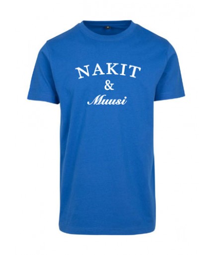 Nakit & Muusi Mens Fitted Premium T-shirt Cobalt Blue