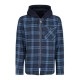 Men’s Hooded Check Shirt – Fleece-Lined Navy
