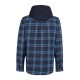 Men’s Hooded Check Shirt – Fleece-Lined Navy