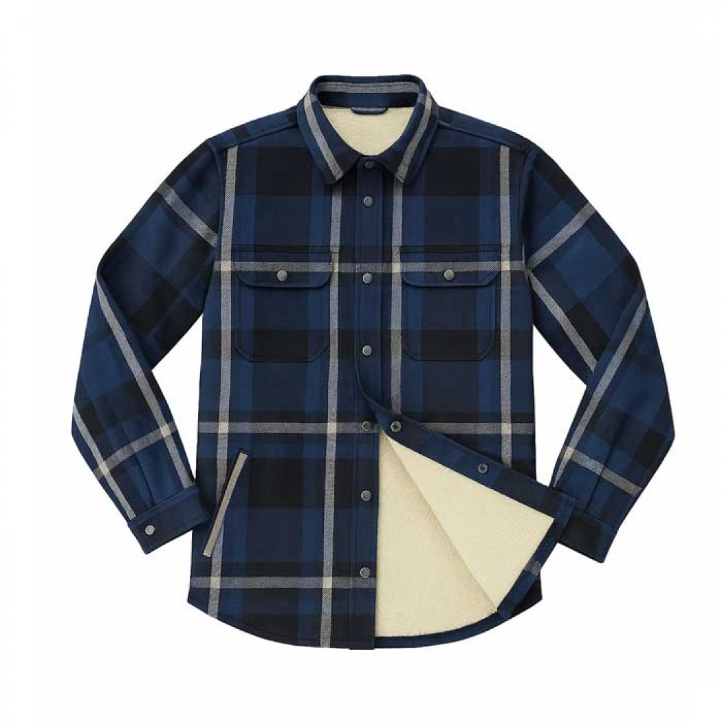 Men’s Falls Creek Sherpa-Fleece Lined Flannel Shirt Blue (LAST ONES)