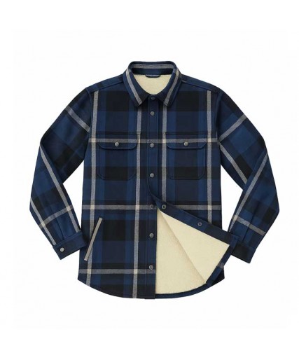 Men’s Falls Creek Sherpa-Fleece Lined Flannel Shirt Blue (LAST ONES)