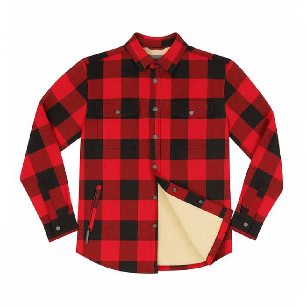 Men’s Falls Creek Sherpa-Fleece Lined Flannel Shirt Red/Black (LAST ONES)