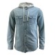 Mens Hooded Denim Work Shirt Light Denim Mens Hooded Denim Work Shirt Light Denim