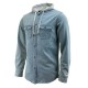 Mens Hooded Denim Work Shirt Light Denim Mens Hooded Denim Work Shirt Light Denim