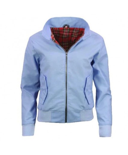 Ladies Classic Harrington Jacket Sky Blue Ladies Classic Harrington Jacket Sky Blue