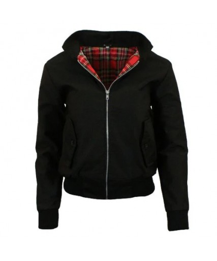 Ladies Classic Harrington Jacket Black Ladies Classic Harrington Jacket Black