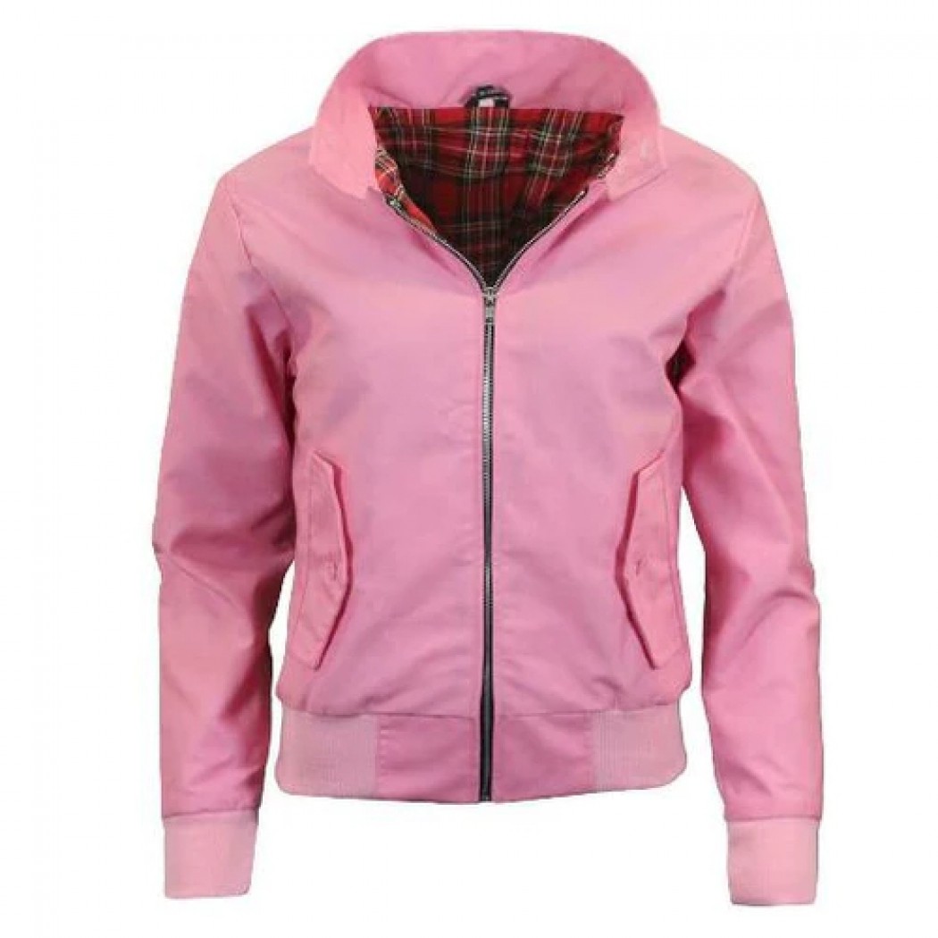 Ladies Classic Harrington Jacket Pink