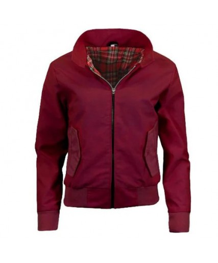 Ladies Classic Harrington Jacket Wine Ladies Classic Harrington Jacket Wine