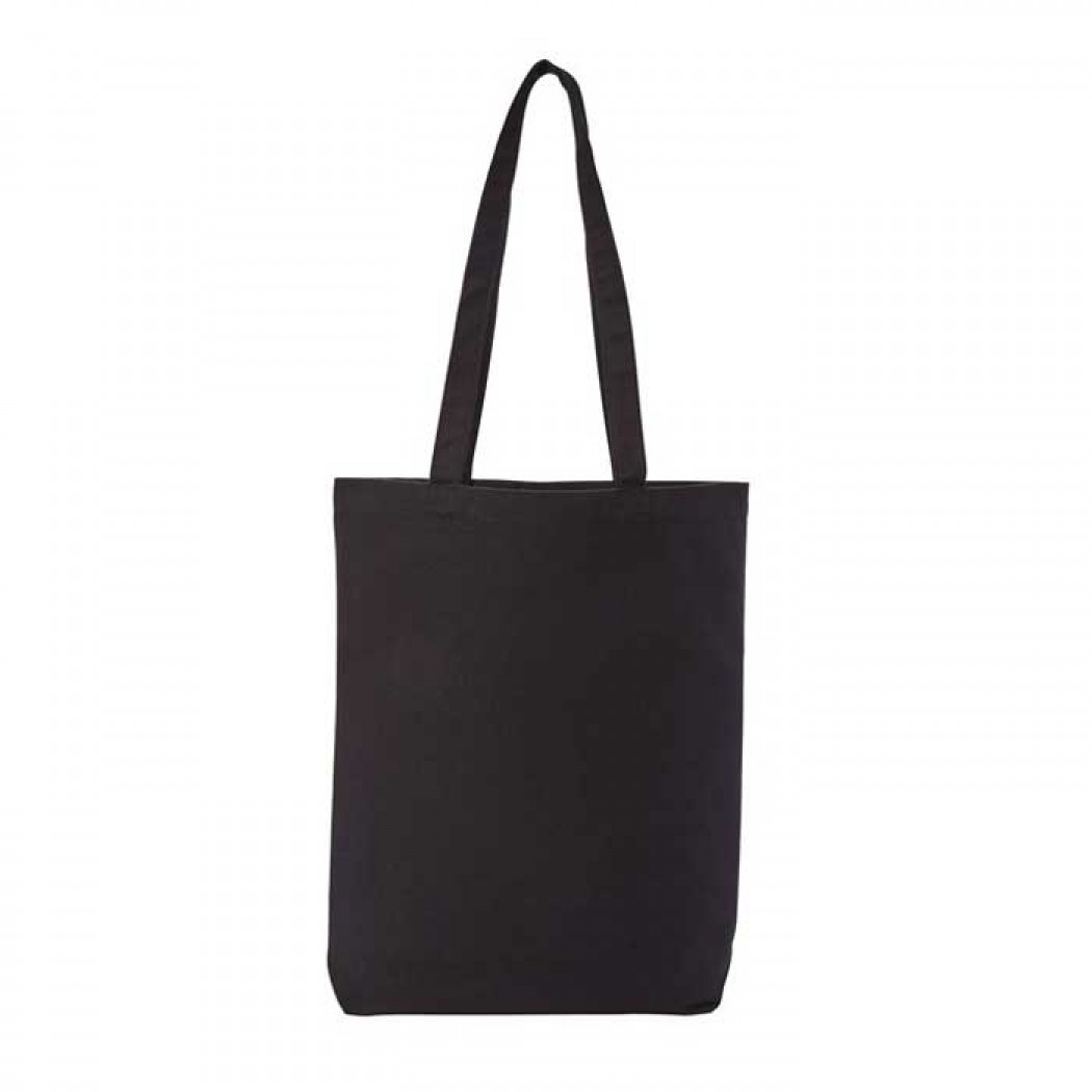 Recycled Premium Canvas “Flat Base” Shopper Black