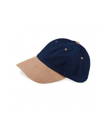 Low Profile Heavy Brushed Cotton Cap Navy/Taupe