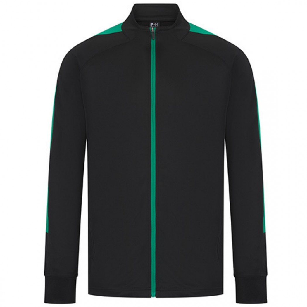 Unisex Knitted Tracksuit Top Black/Emerald