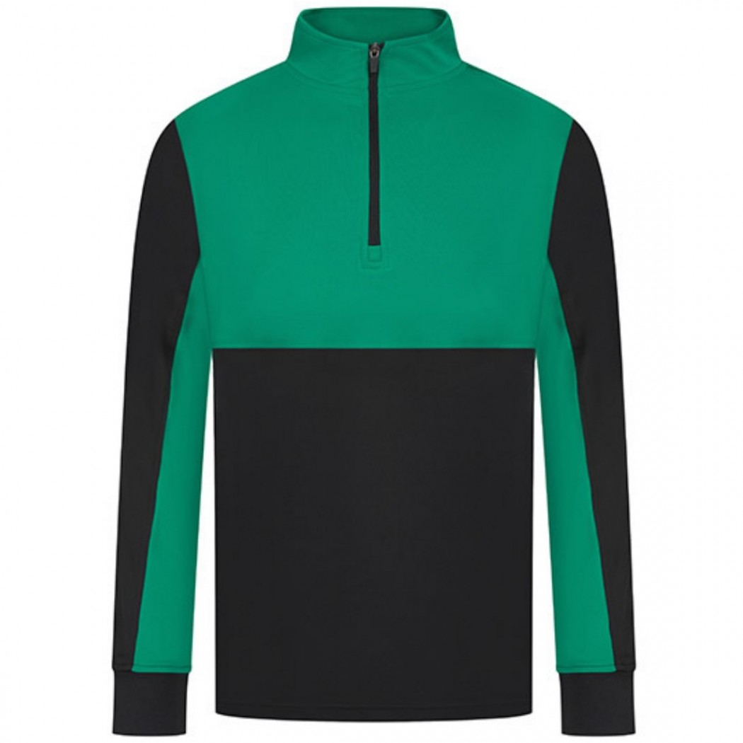 Adults 1/4 Zip Tracksuit Top Black/Emerald Adults 1/4 Zip Tracksuit Top Black/Emerald