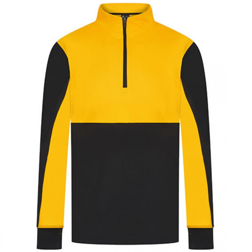 Adults 1/4 Zip Tracksuit Top Black/Gold Adults 1/4 Zip Tracksuit Top Black/Gold