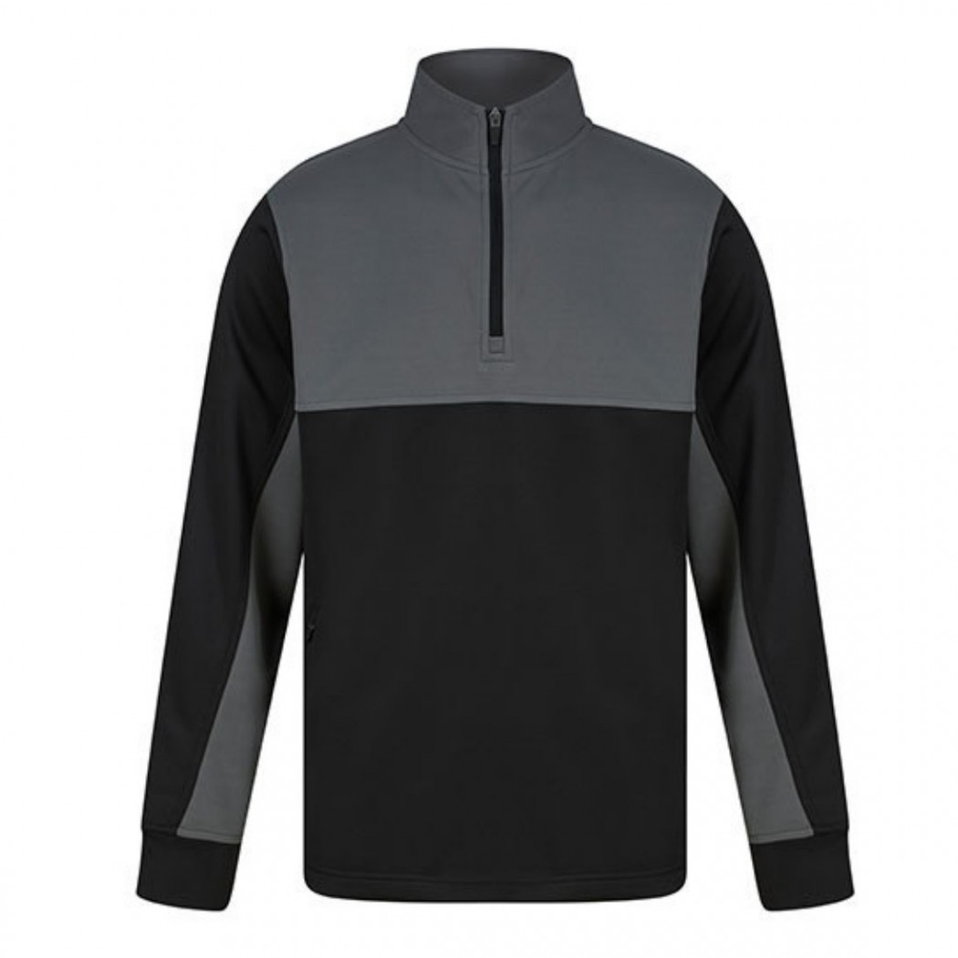 Adults 1/4 Zip Tracksuit Top Black/Gunmetal Grey Adults 1/4 Zip Tracksuit Top Black/Gunmetal Grey