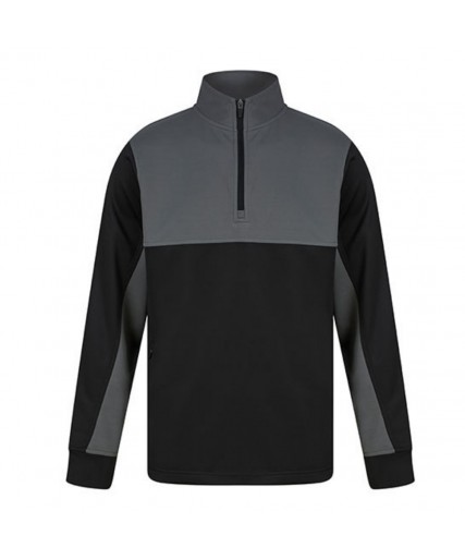 Adults 1/4 Zip Tracksuit Top Black/Gunmetal Grey Adults 1/4 Zip Tracksuit Top Black/Gunmetal Grey