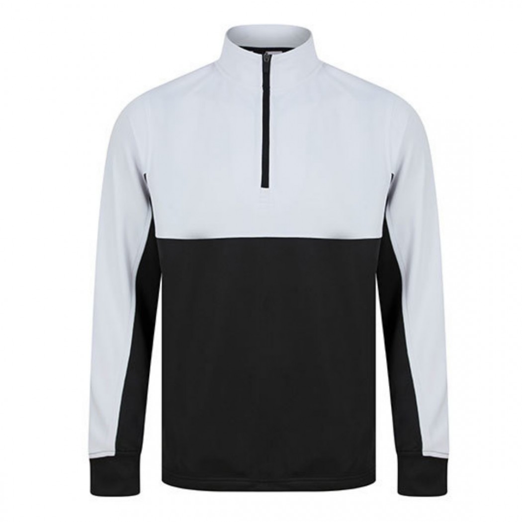 Adults 1/4 Zip Tracksuit Top Black/White Adults 1/4 Zip Tracksuit Top Black/White