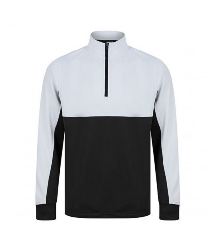 Adults 1/4 Zip Tracksuit Top Black/White Adults 1/4 Zip Tracksuit Top Black/White