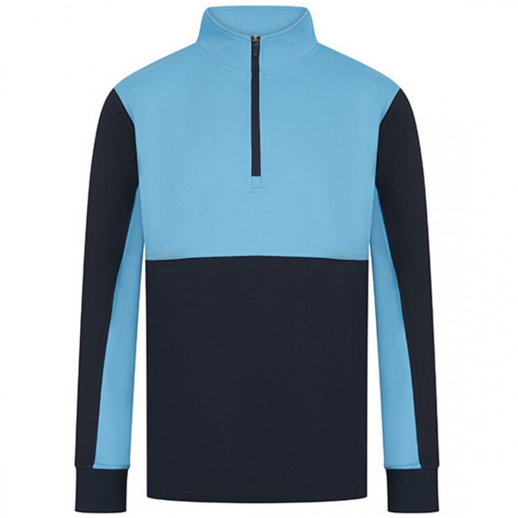 Adults 1/4 Zip Tracksuit Top Navy/Sky