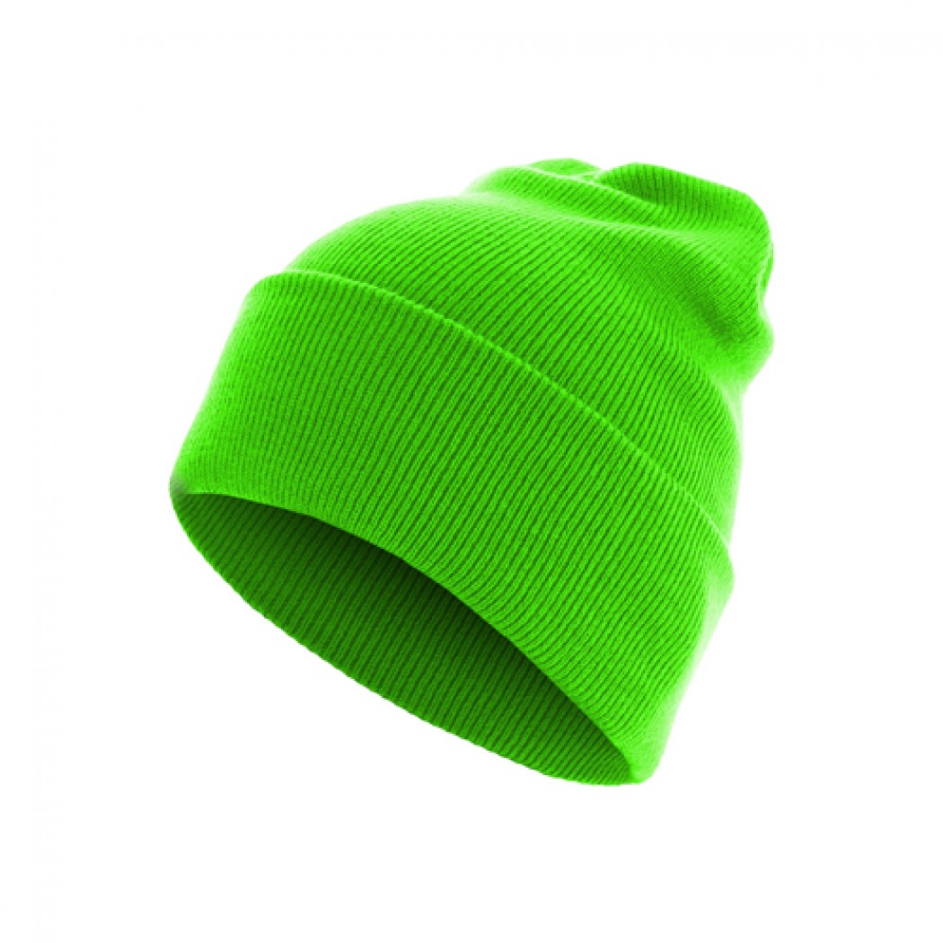 Beanie Basic Flap Long Version Neon Green