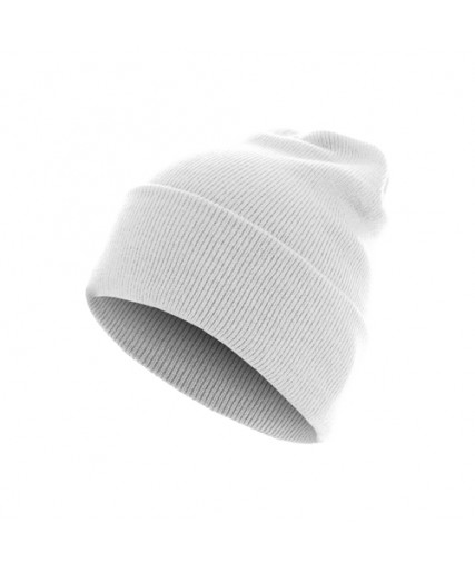 Beanie Basic Flap Long Version White Beanie Basic Flap Long Version White