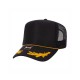 OTTO CAP 5 Panel High Crown Mesh Back Trucker Hat Black/Gold OTTO CAP 5 Panel High Crown Mesh Back Trucker Hat Black/Gold