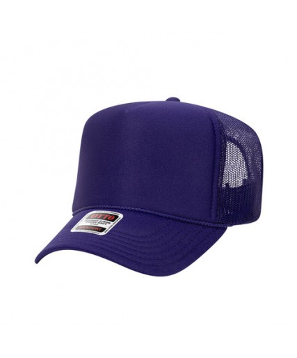 OTTO CAP 5 Panel High Crown Mesh Back Trucker Hat Purple