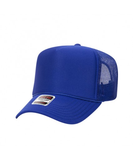 OTTO CAP 5 Panel High Crown Mesh Back Trucker Hat Royal