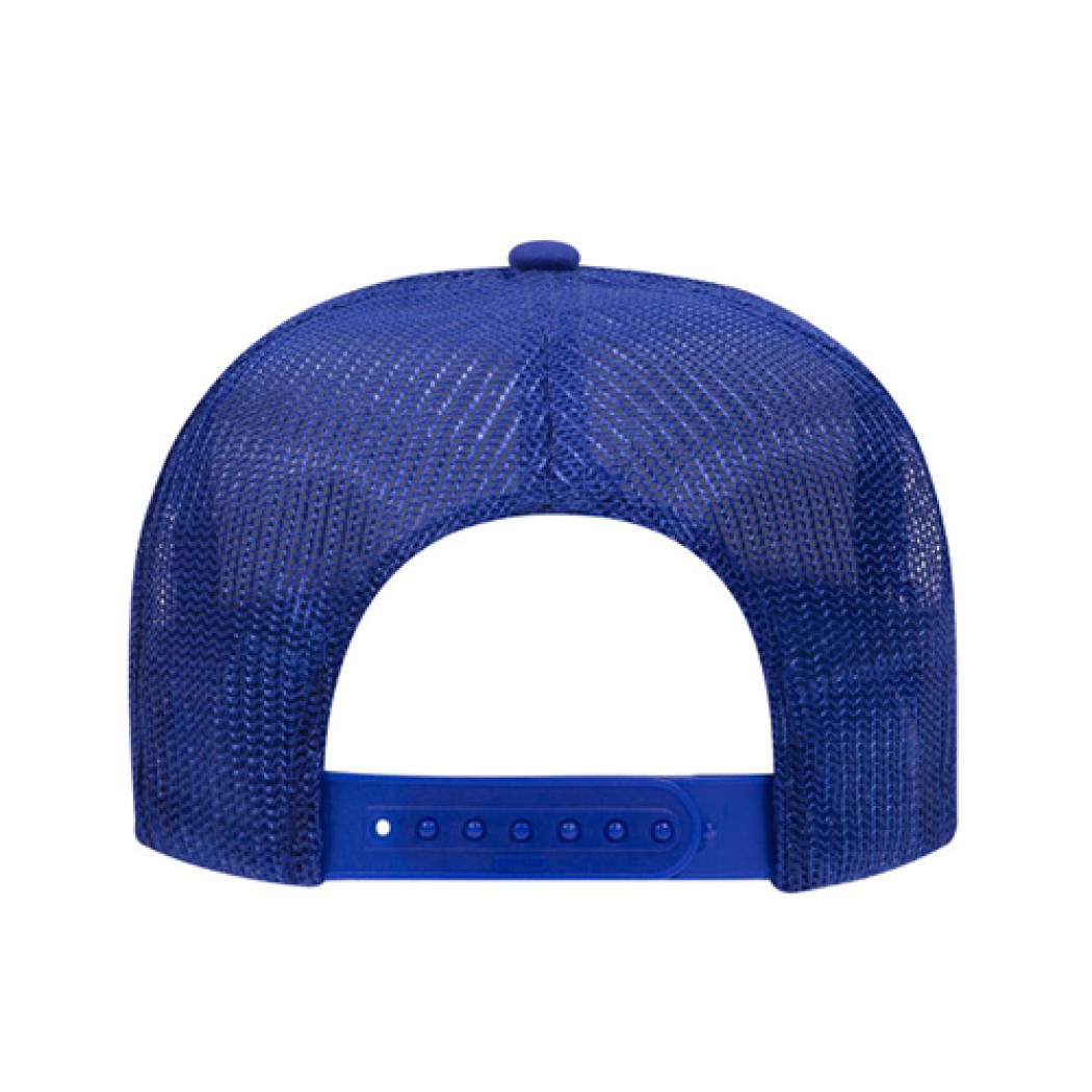 OTTO CAP 5 Panel High Crown Mesh Back Trucker Hat Royal