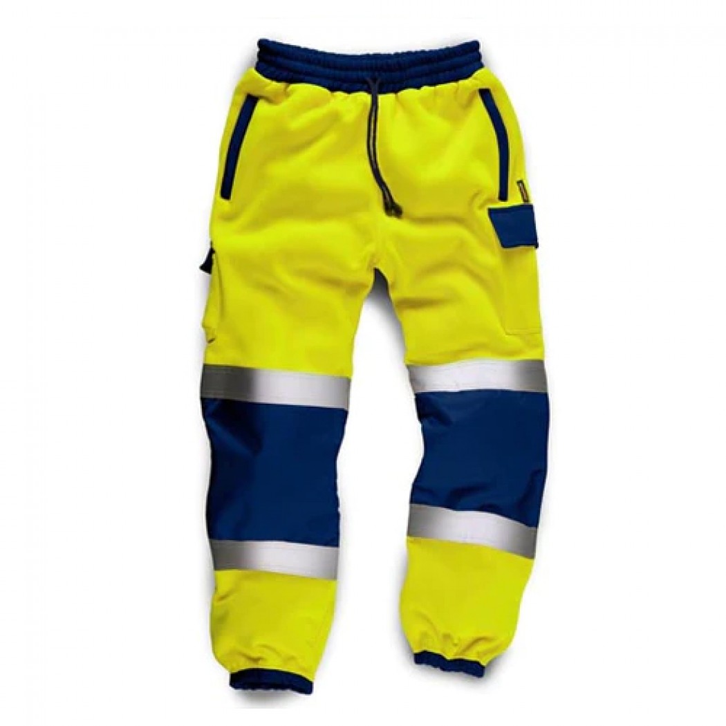 Hi Vis Joggers with Cargo Pockets Yellow/Navy Hi Vis Joggers with Cargo Pockets Yellow/Navy