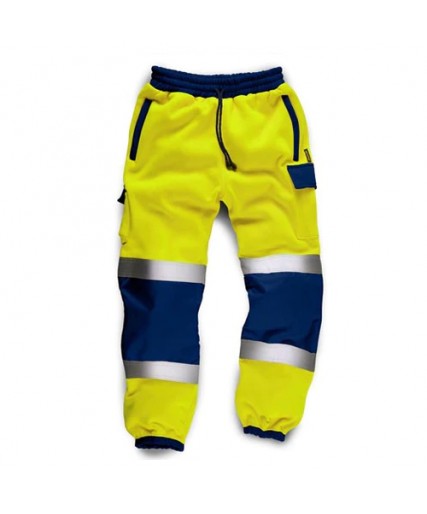 Hi Vis Joggers with Cargo Pockets Yellow/Navy