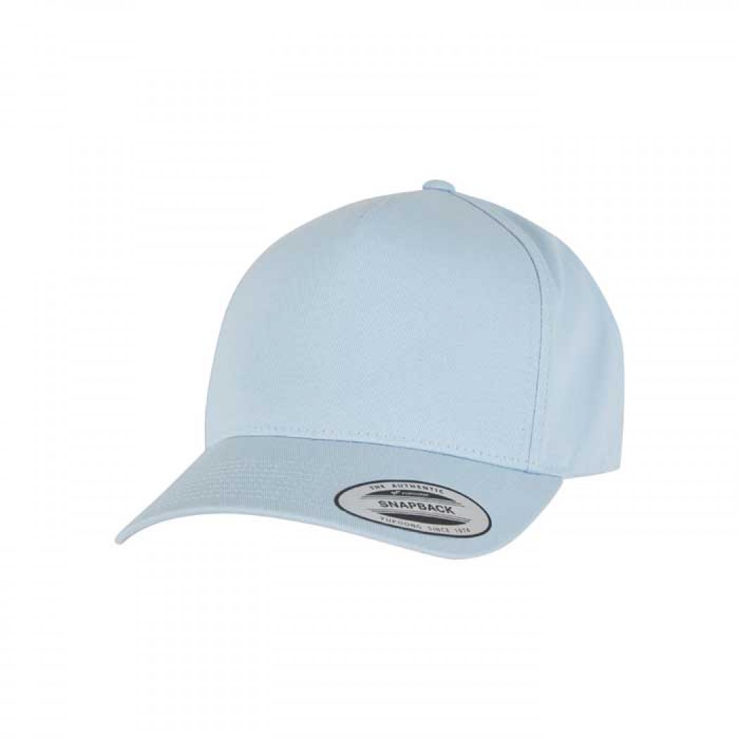 5-Panel Curved Classic Snapback Cap Light Blue 5-Panel Curved Classic Snapback Cap Light Blue