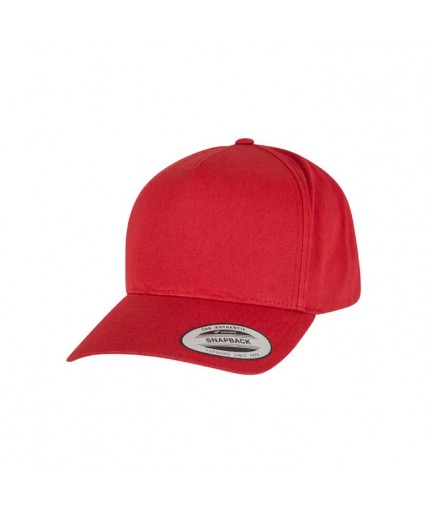 5-Panel Curved Classic Snapback Cap Red
