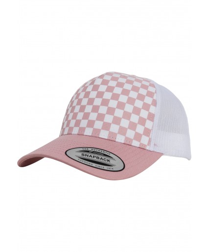 Checkerboard Retro Trucker Light Rose/ White Checkerboard Retro Trucker Light Rose/ White