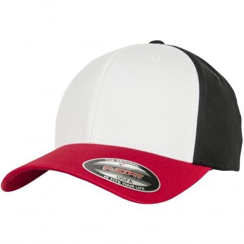 3-Tone Flexfit red/white/black