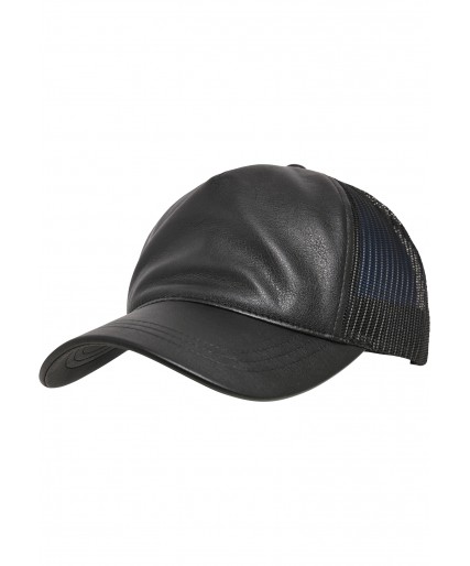 Leather Trucker Cap Black/Black