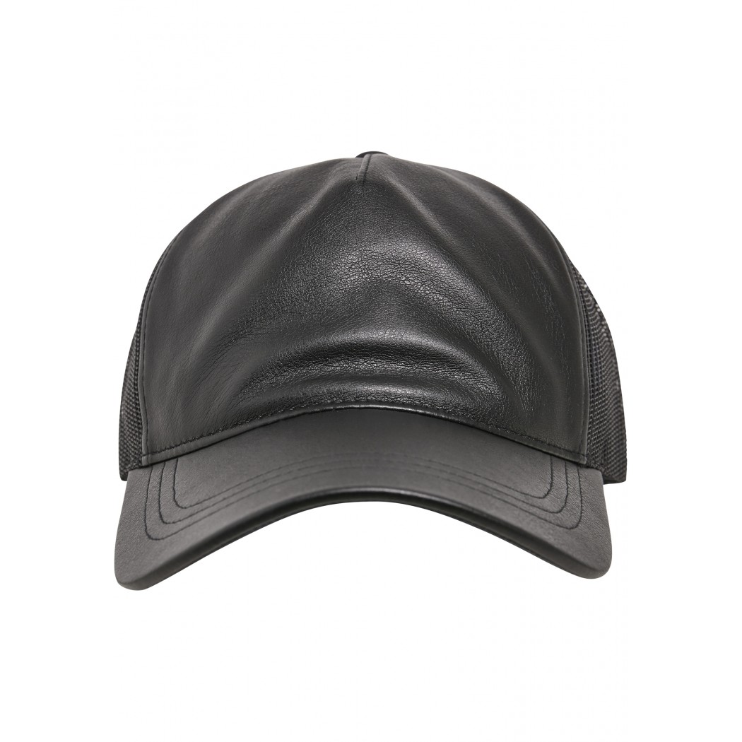 Leather Trucker Cap Black/Black