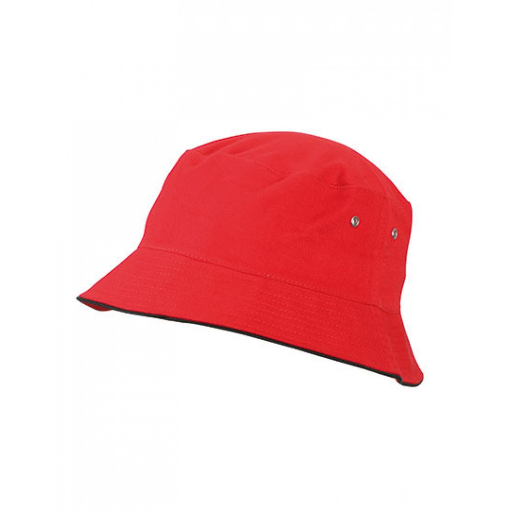 Fisherman Contrast Piping Bucket Hat Red/Black