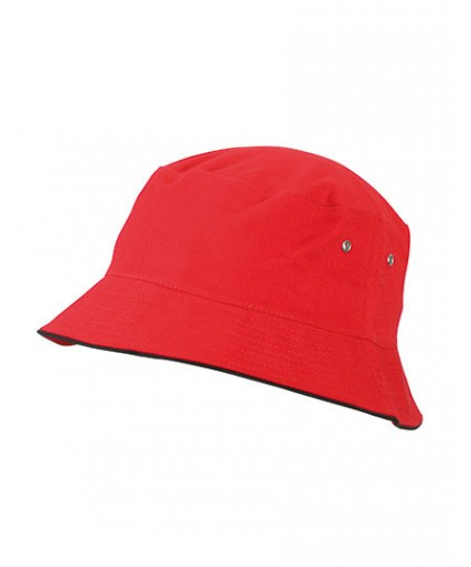 Fisherman Contrast Piping Bucket Hat Red/Black